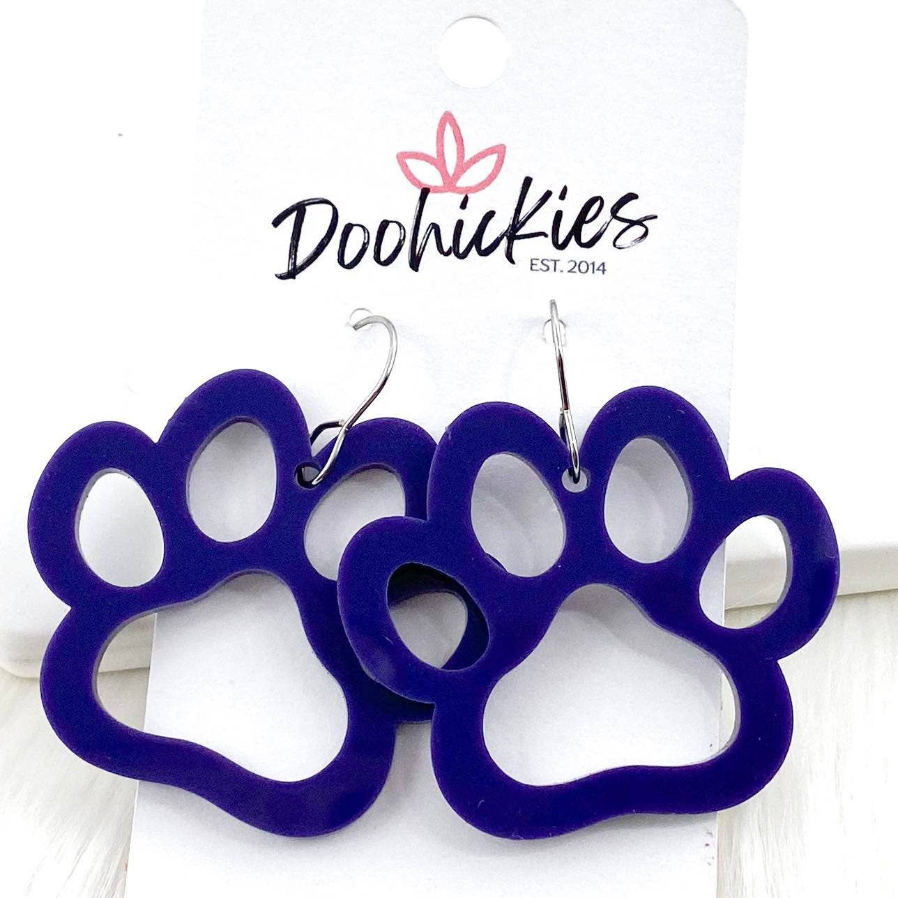 Blue Paw cutout earrings