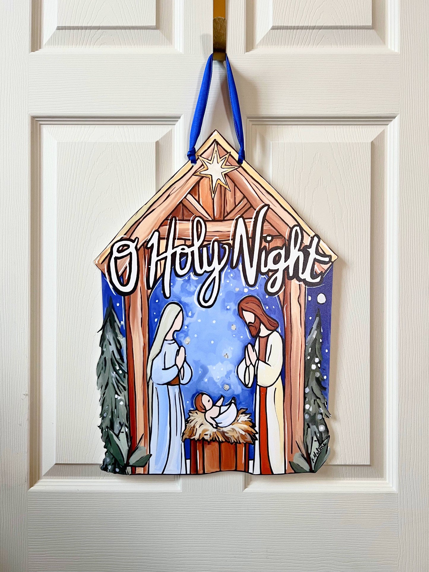 O Holy Night Nativity Door Hanger