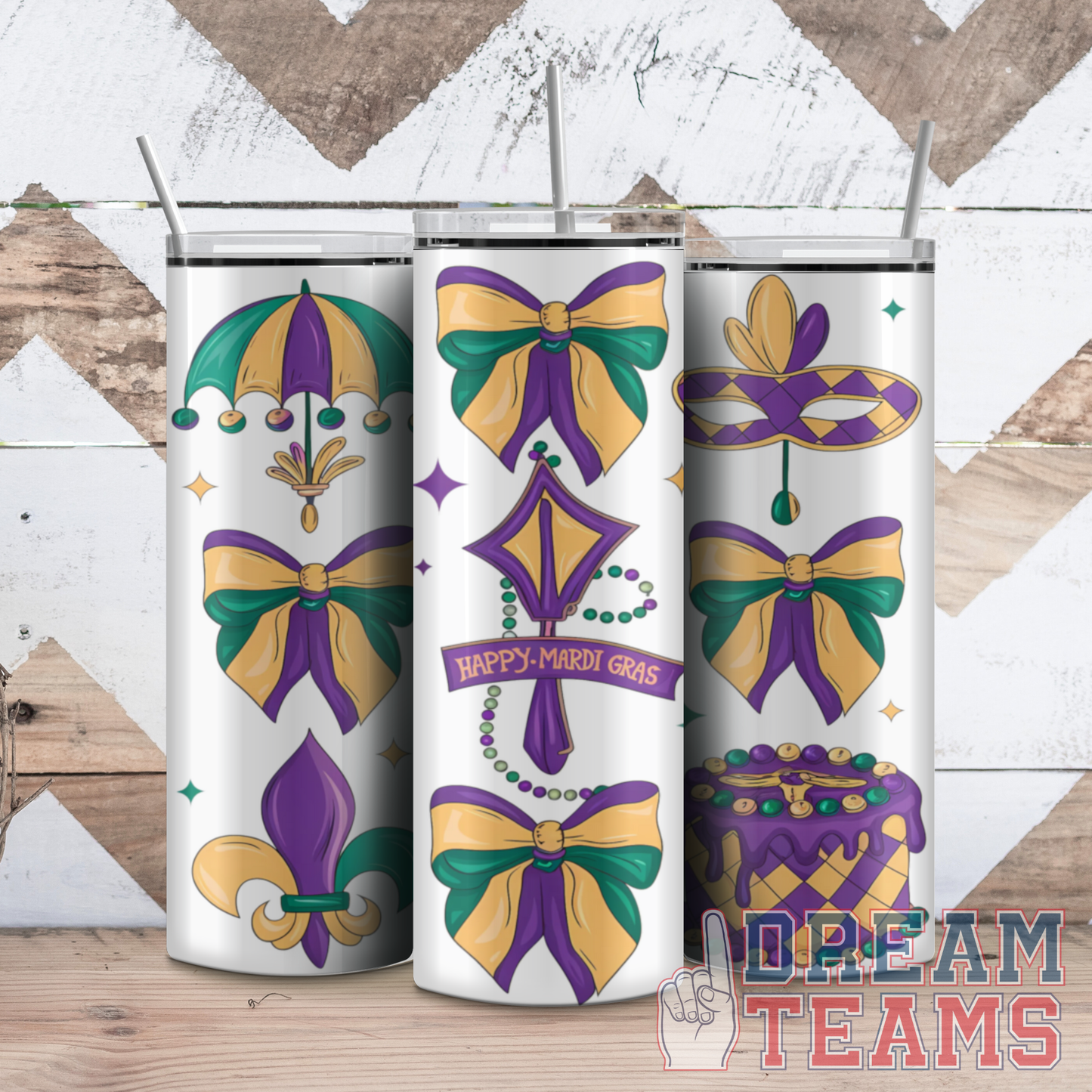Mardi Gras Collage Tumbler