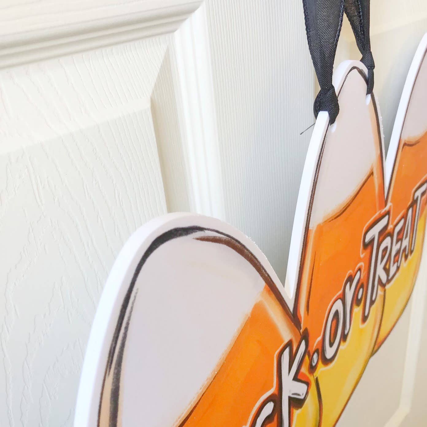 Candy Corn Trick Or Treat Halloween Door Hanger