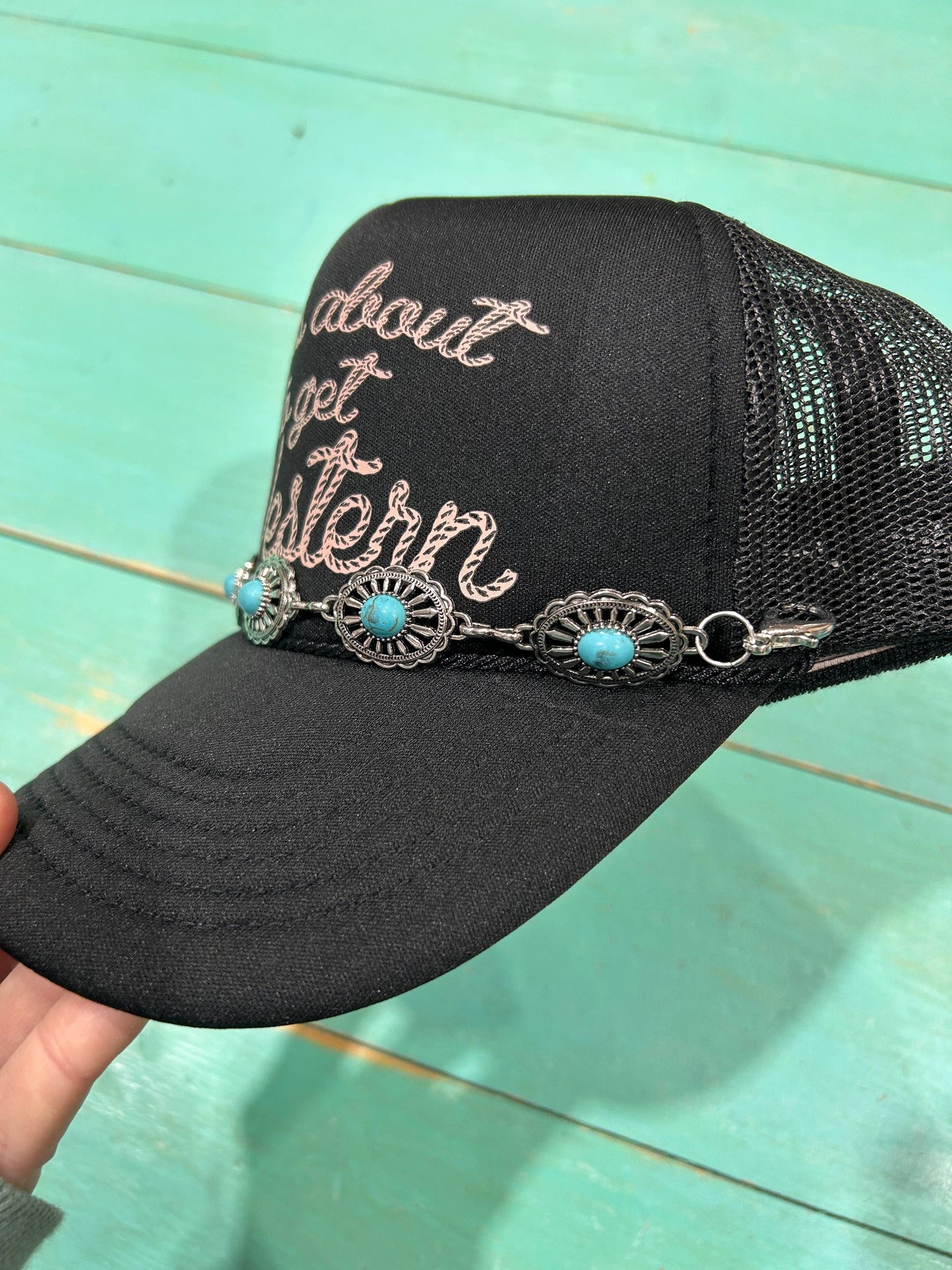 Small Turquoise Oval Trucker Chain