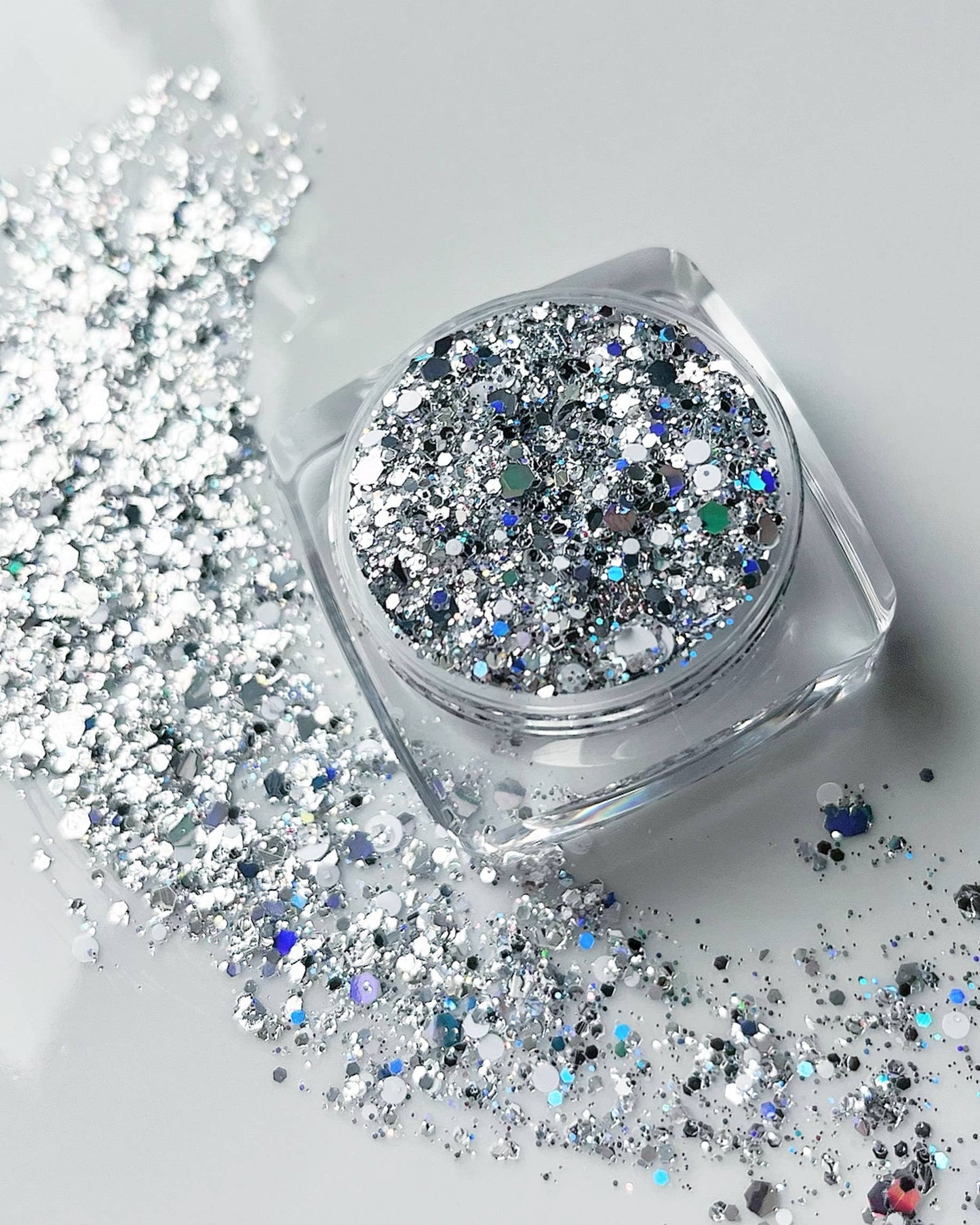 Silver Face and Body Glitter Gel