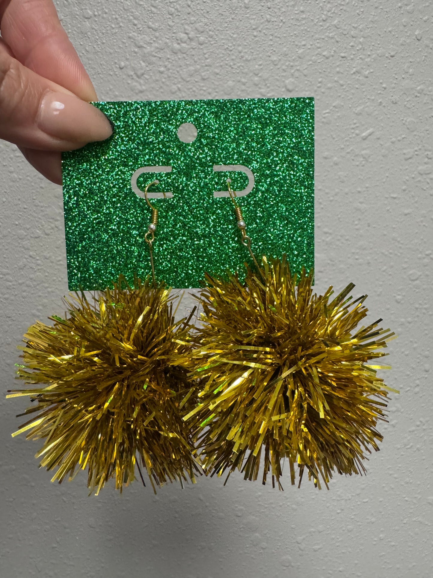 Tinsel Pompom Earring