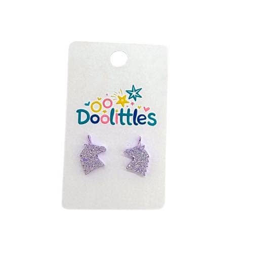 Tiny Glitter Unicorn Stud Earrings