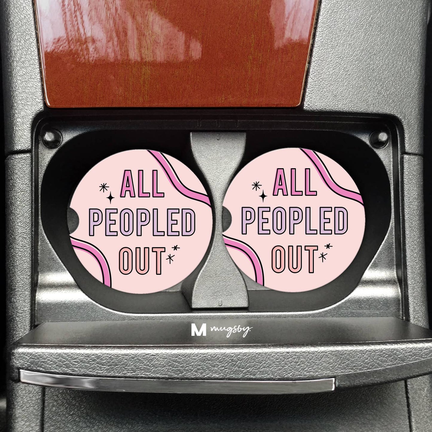 All Peopled Out Car Coaster