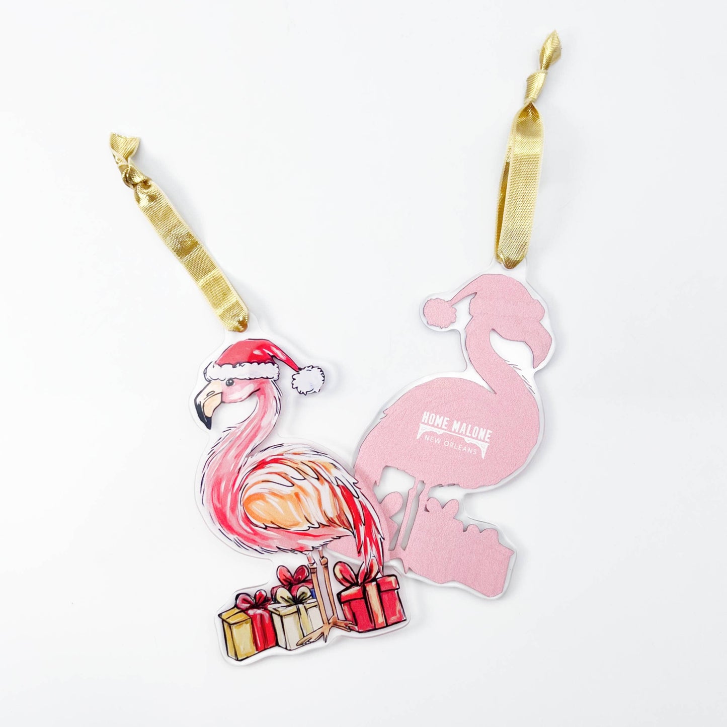 Acrylic Christmas Flamingo Ornament