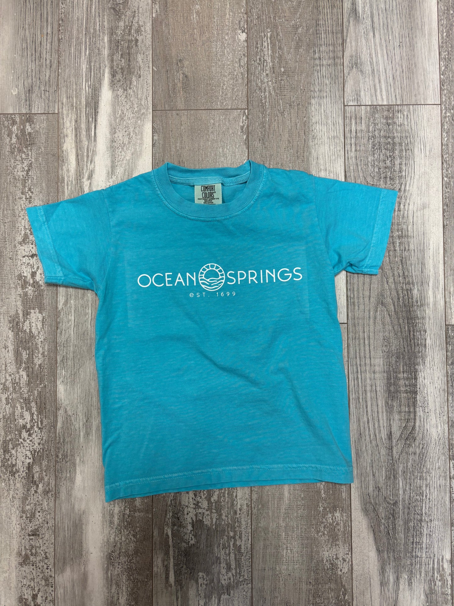 OS Sun Logo Youth Tee - Lagoon Blue