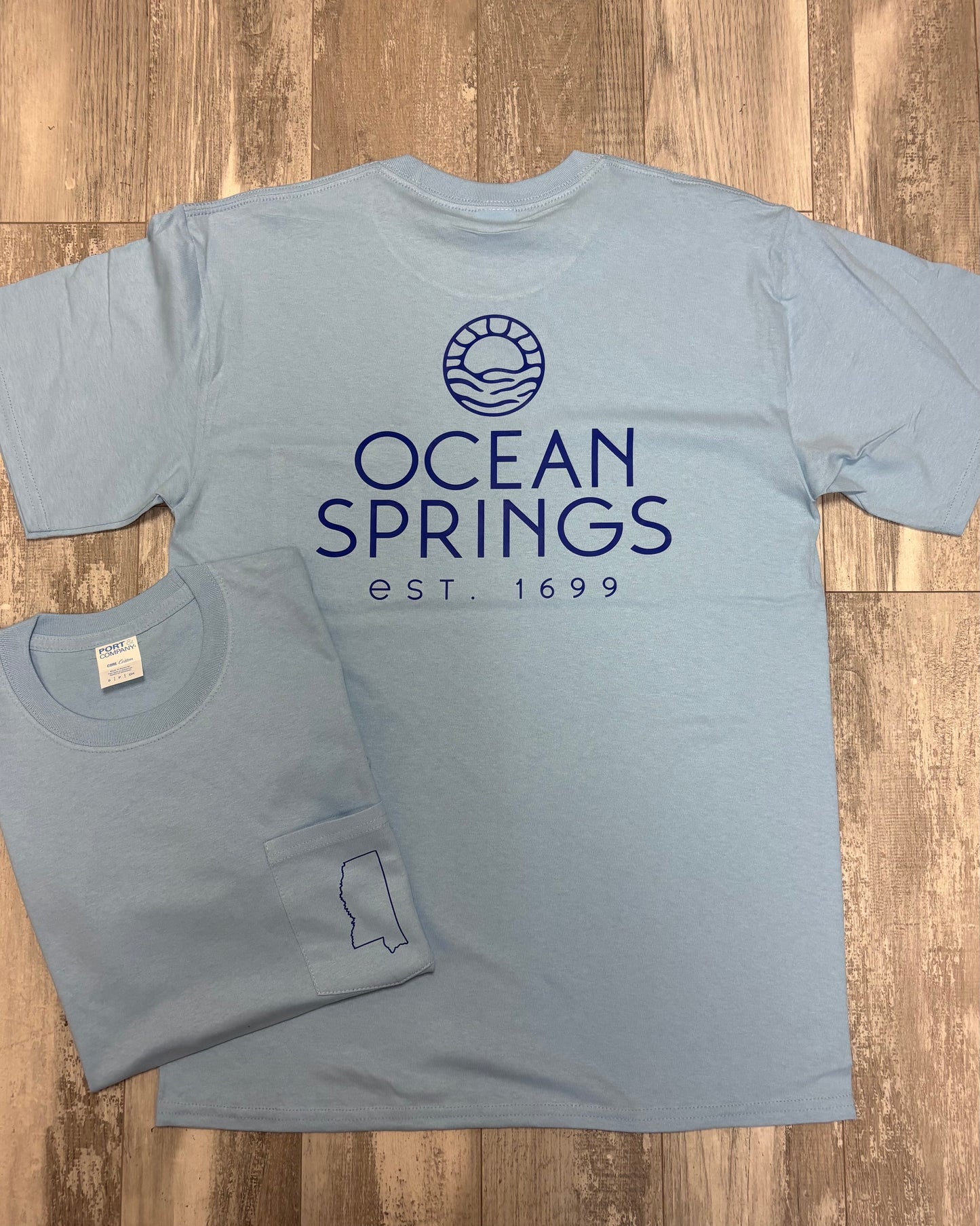 MS Outline Pocket Tee - Light Blue