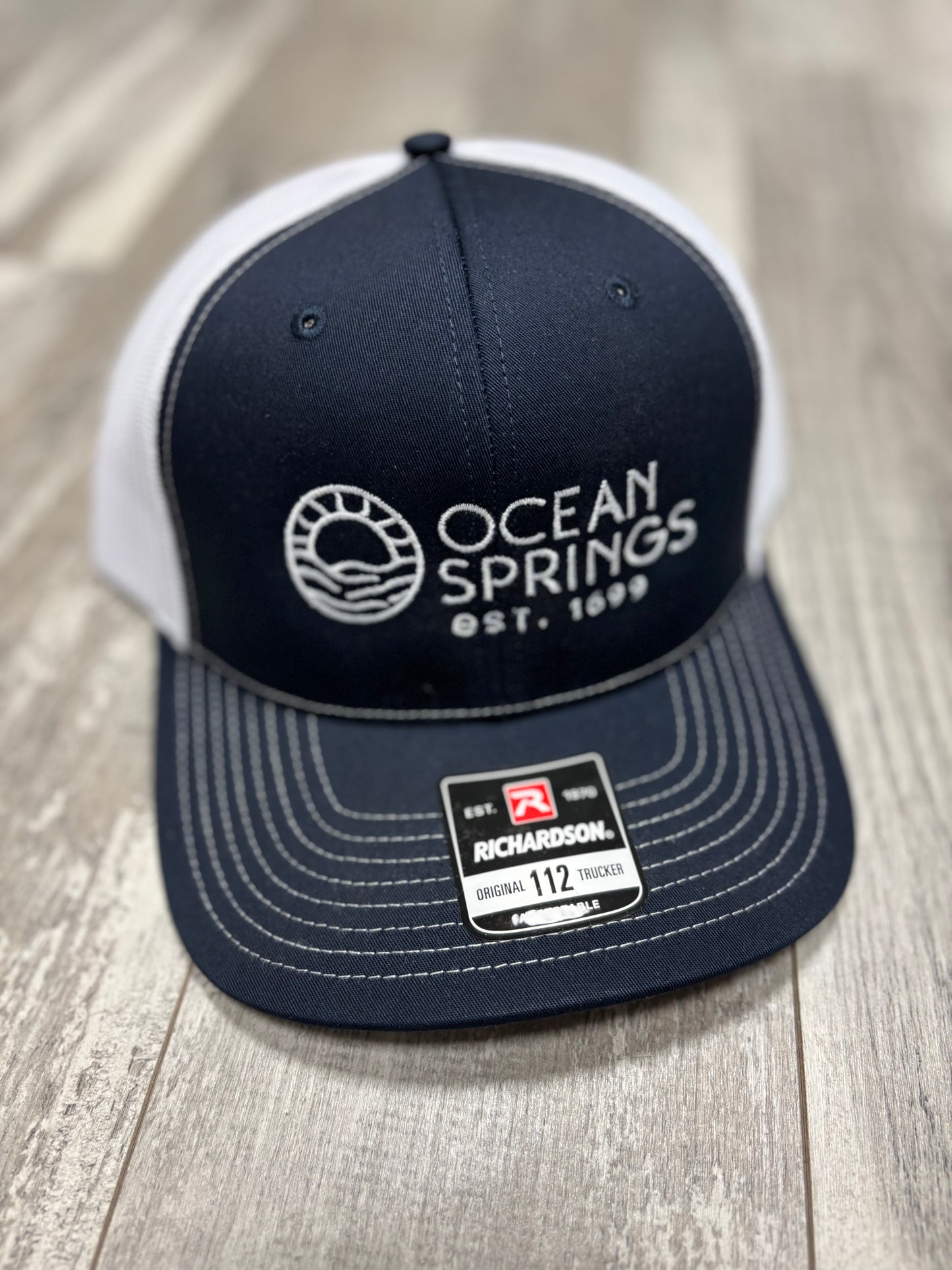 Ocean Springs Trucker Hat - Navy/White