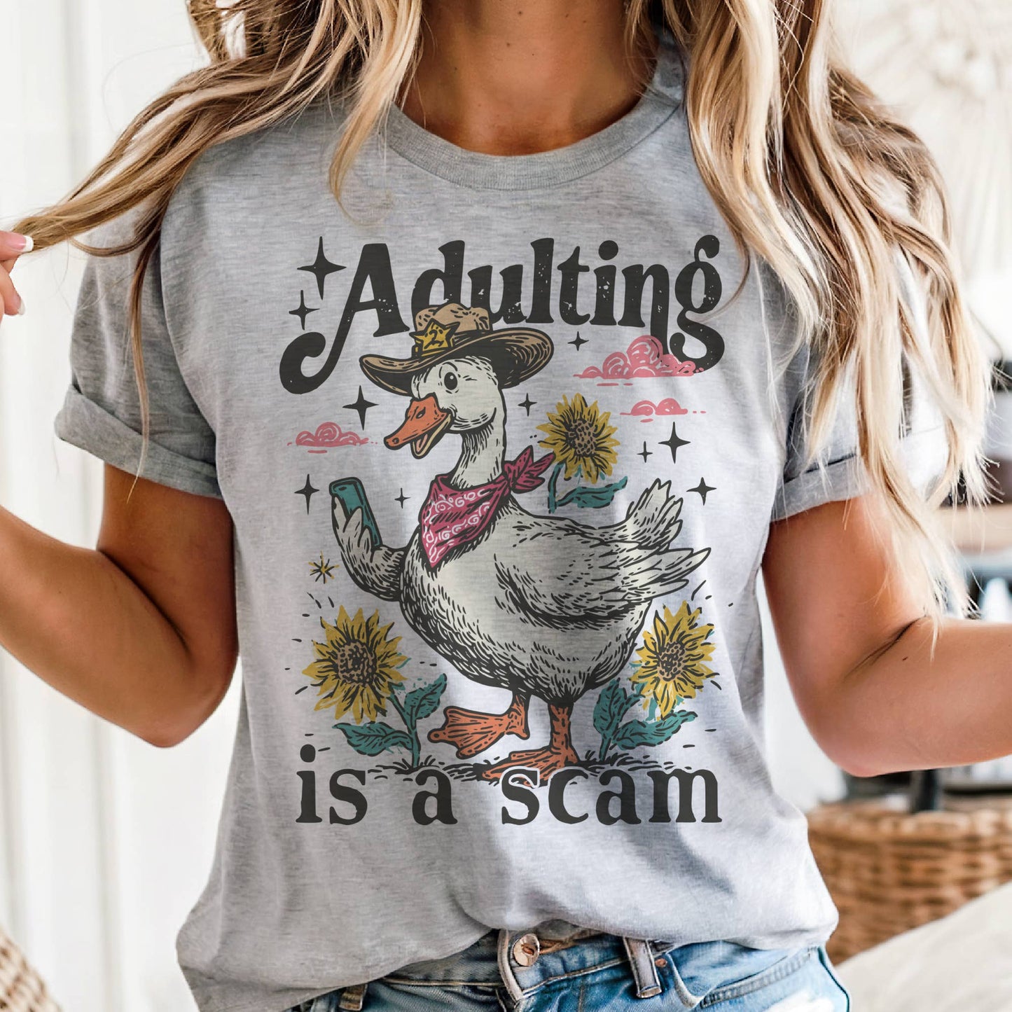 Adulting Is A Scam Graphic Tee