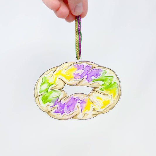 King Cake Mardi Gras Ornament