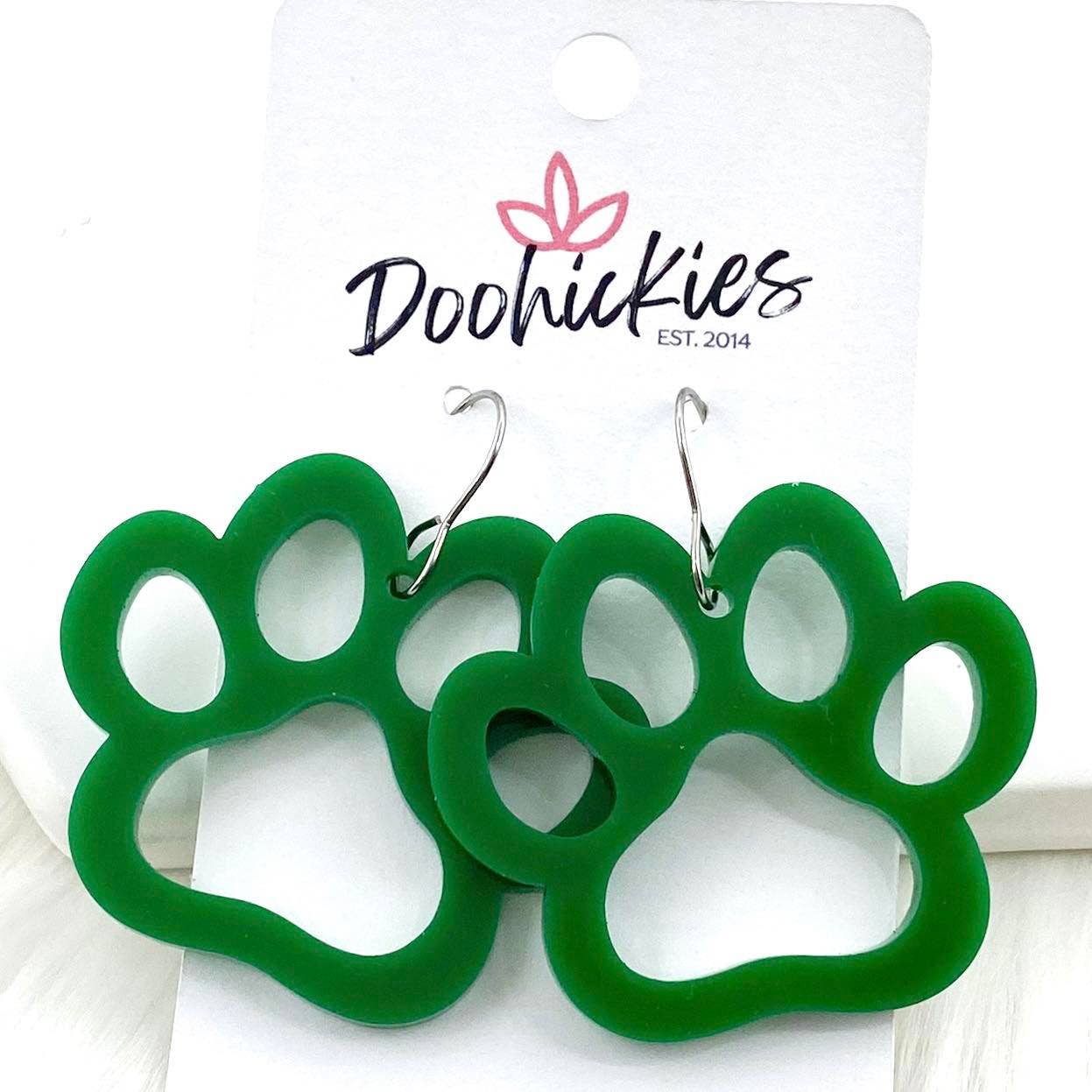 Blue Paw cutout earrings