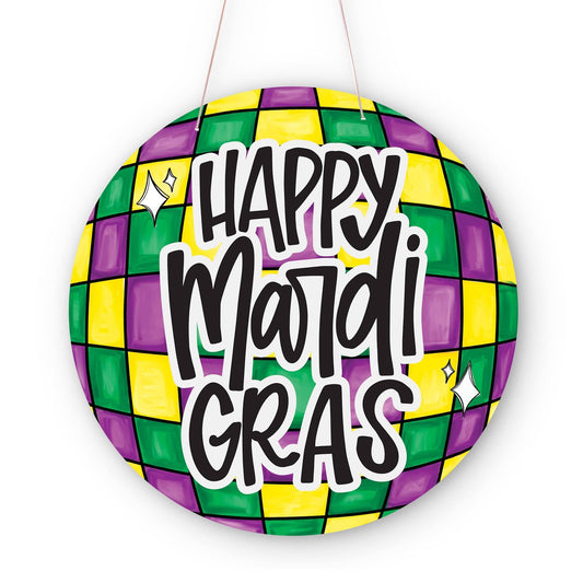 Mardi Gras Disco Ball Door Hanger