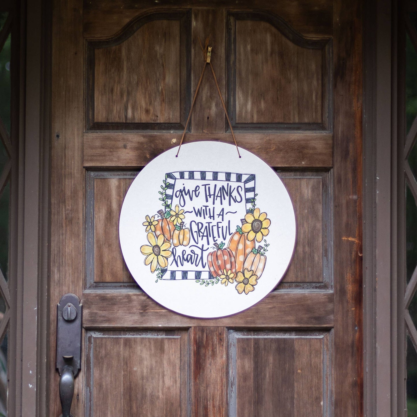 Grateful Heart Pumpkin Door Hanger