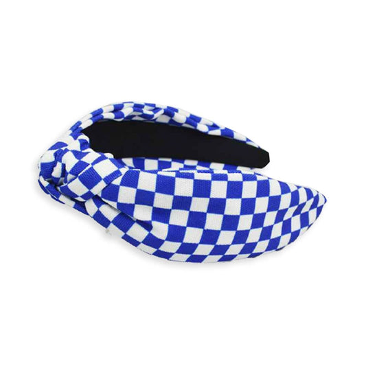 Royal Blue Check Headband