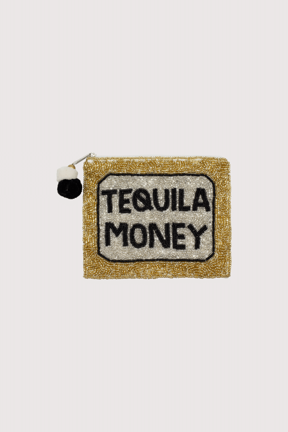 Gold Tequila Money Beaded Pouch