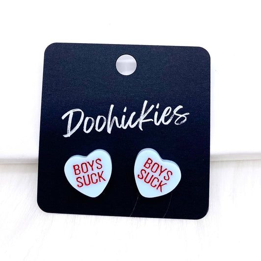 Snarky Candy Heart Studs