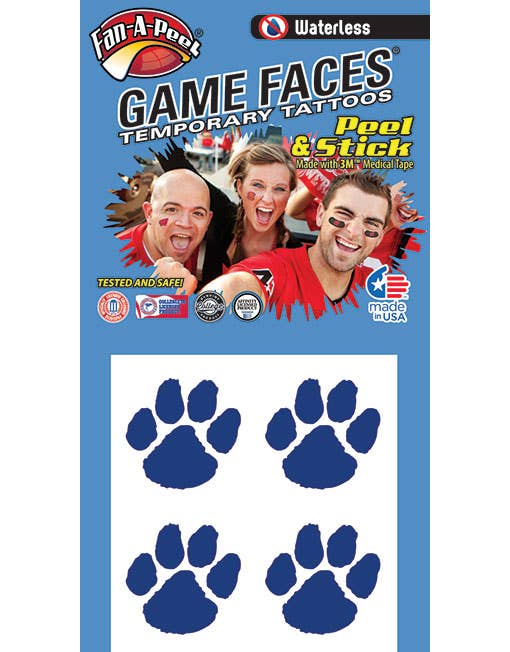 Blue Paw Print Peel & Stick Temporary Tattoos