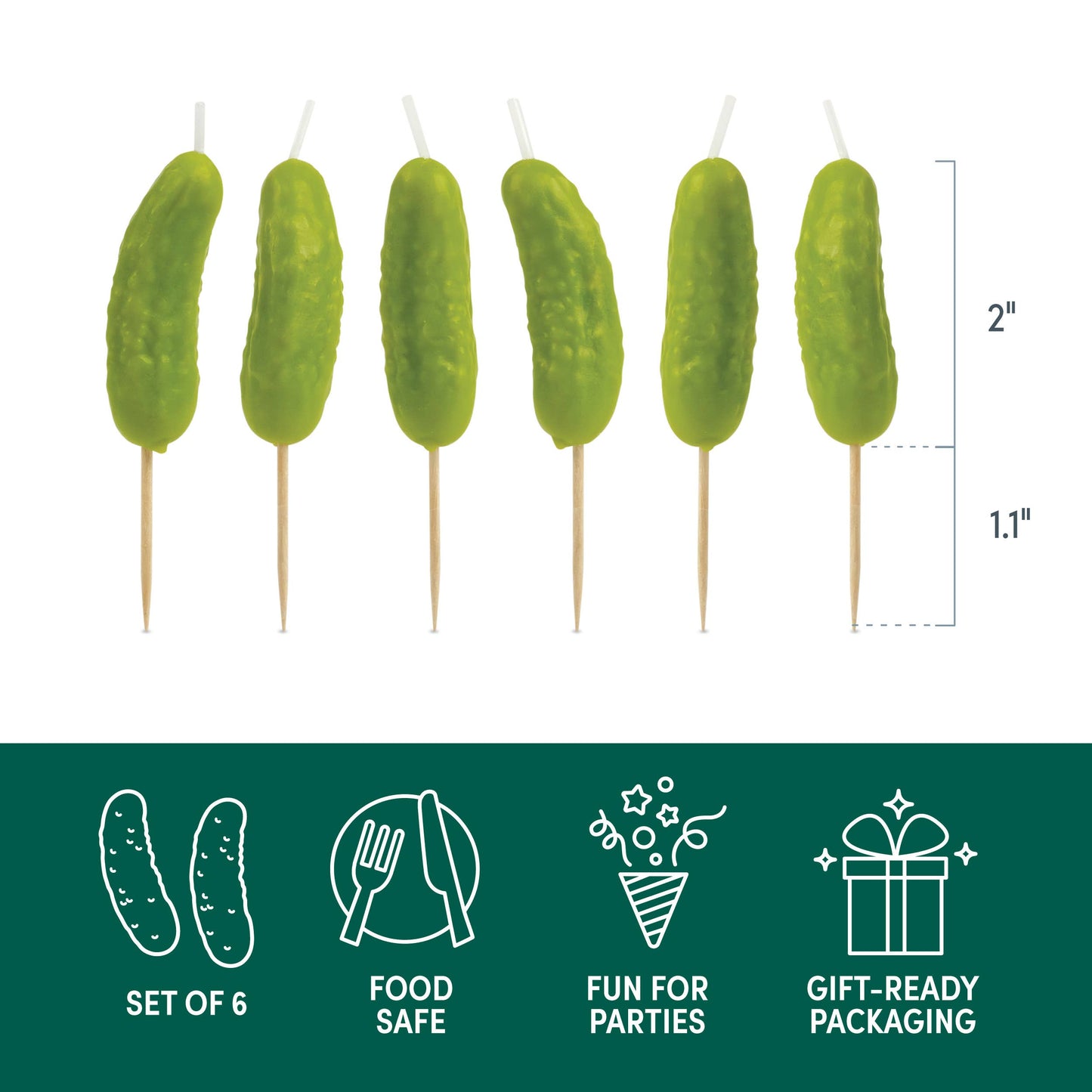PICKLE PARTY Candles - Set of 6