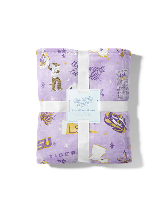 LSU Flannel Fleece Blanket