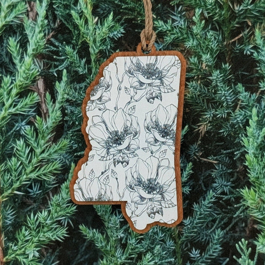 Mississippi Magnolia Line Art Ornament