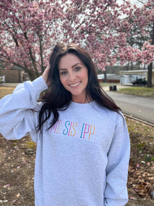 Mississippi Thin Embroidered Sweatshirt