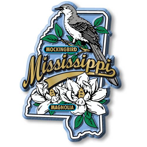 MS State Bird and Flower Magnet