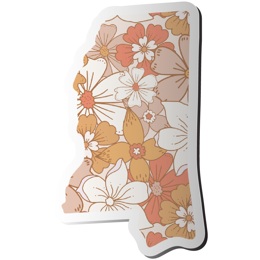 Mississippi Colorful Floral Pattern Sticker 5"