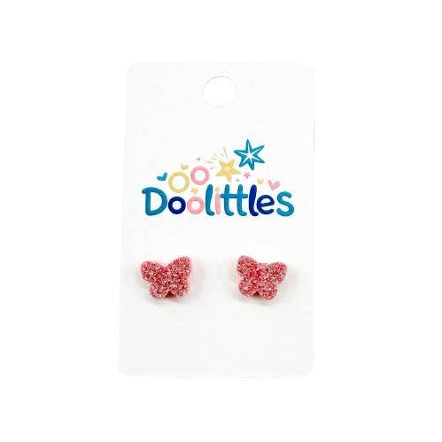 Tiny Glitter Butterfly Acrylic Studs