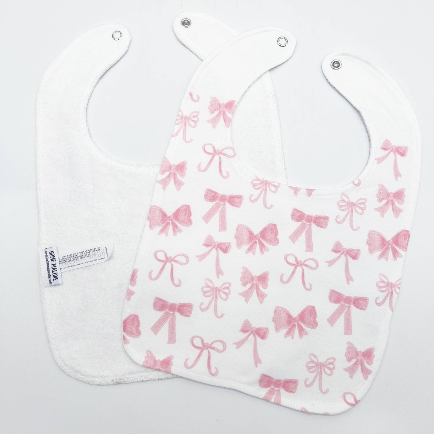 Pink Bows Baby Bib