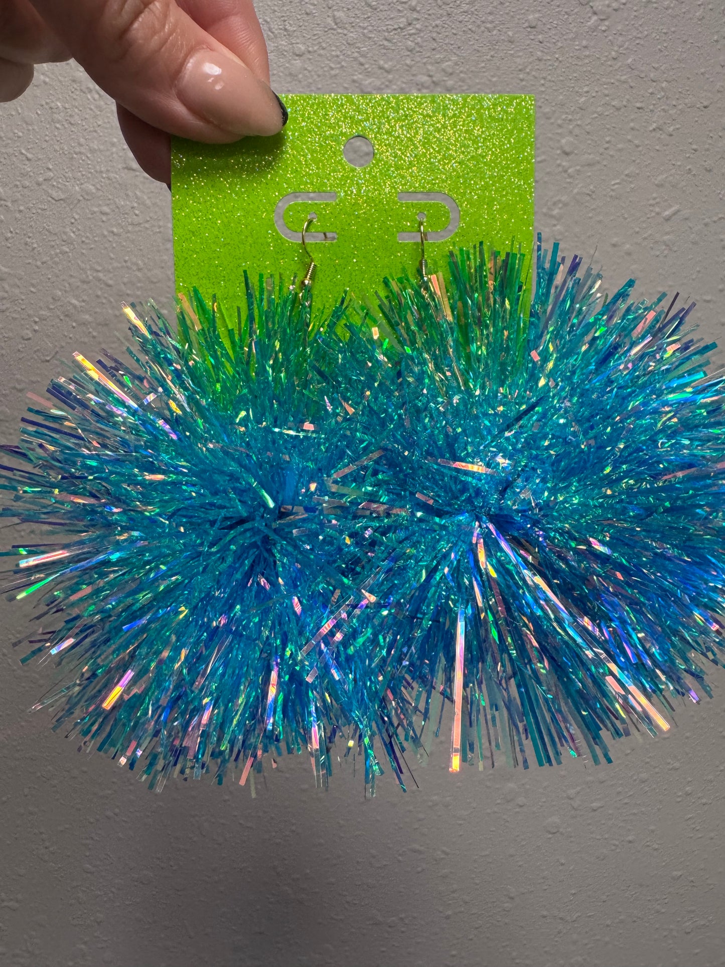 Tinsel Pompom Earring