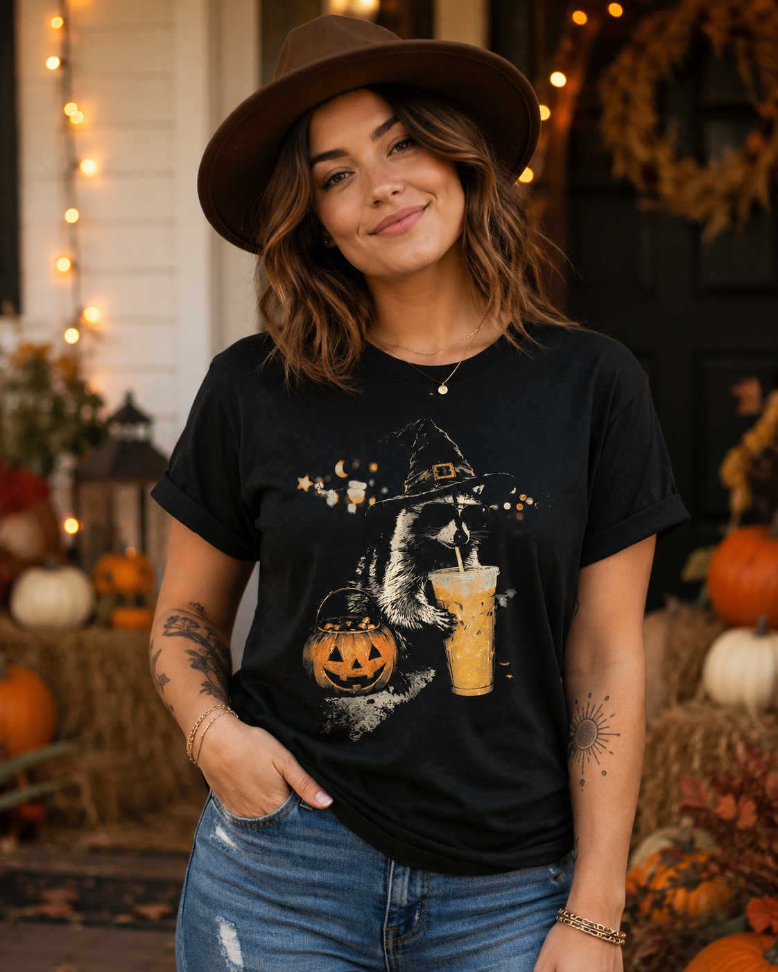 Halloween Raccoon Graphic Tee