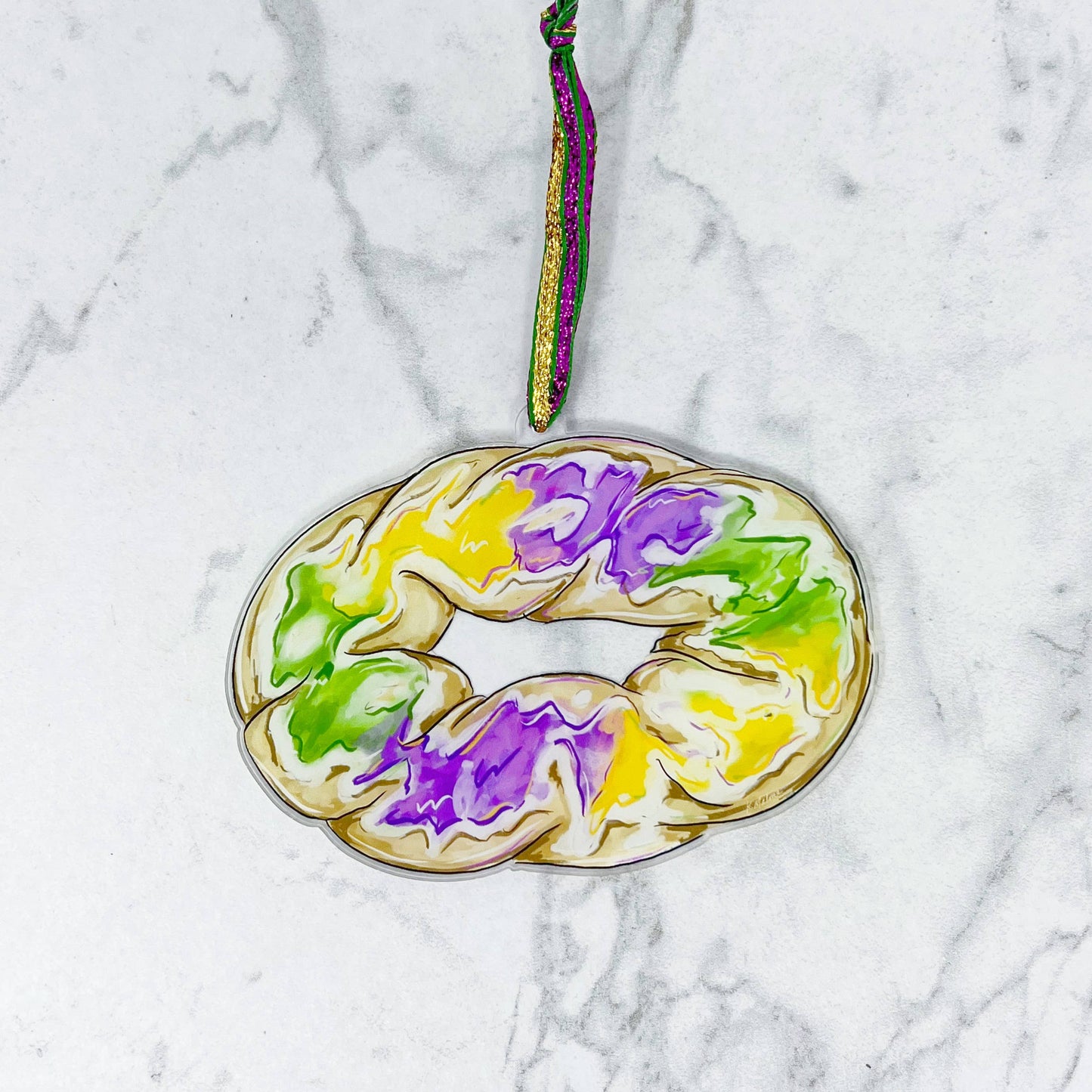 King Cake Mardi Gras Ornament
