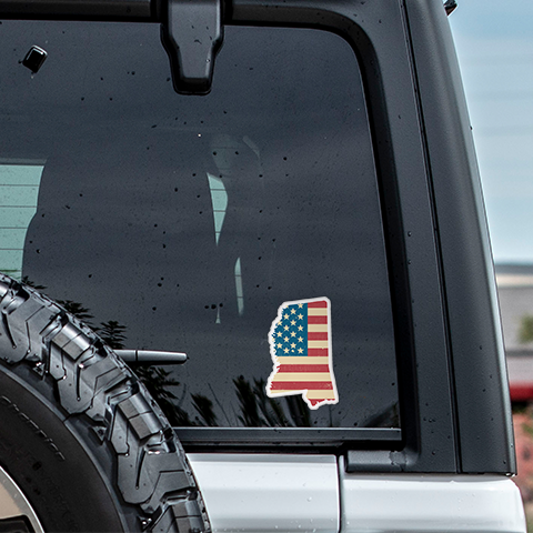 Mississippi American Flag Sticker