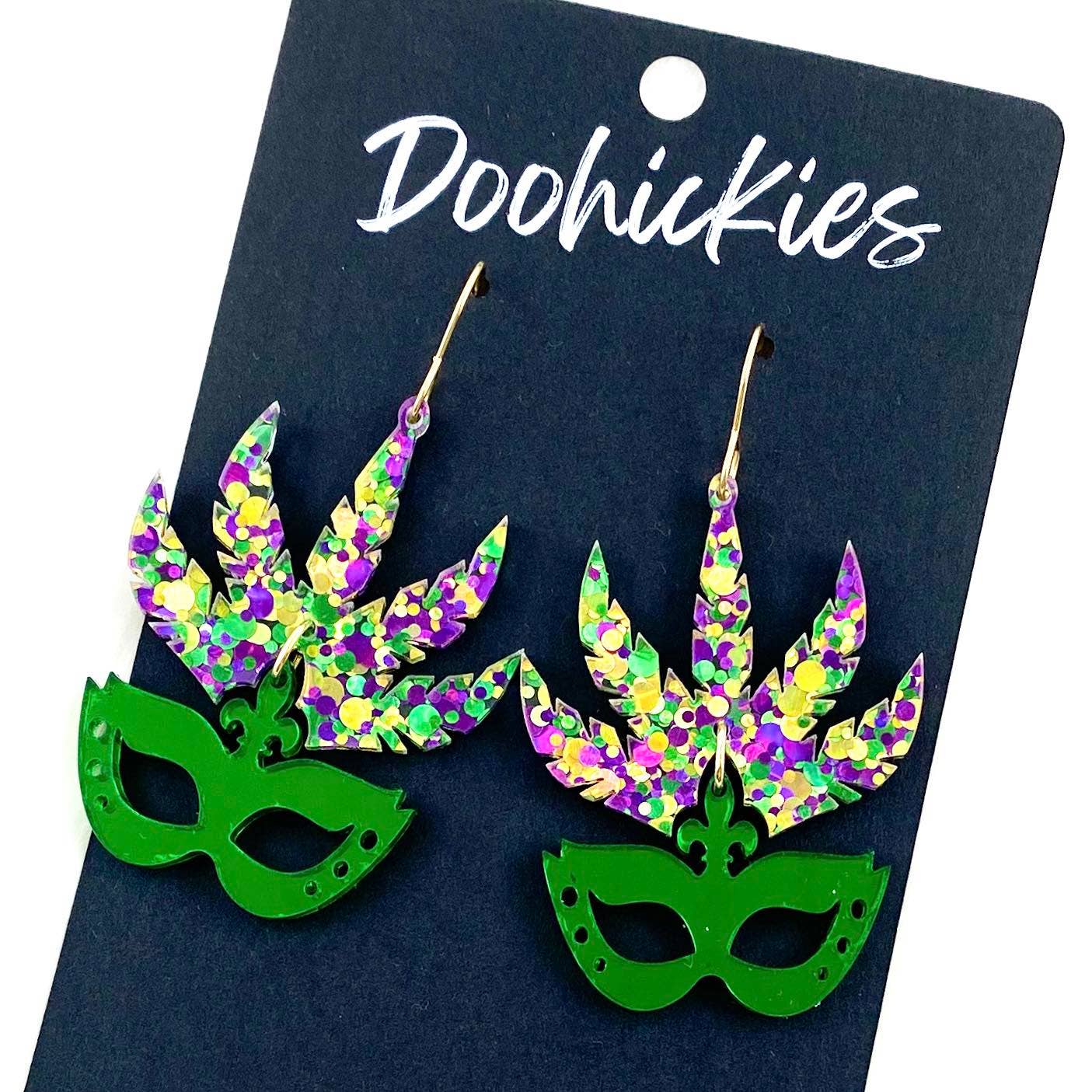 2" Mardi Gras Mask - Earrings