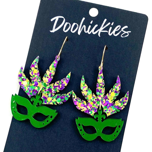 2" Mardi Gras Mask - Earrings