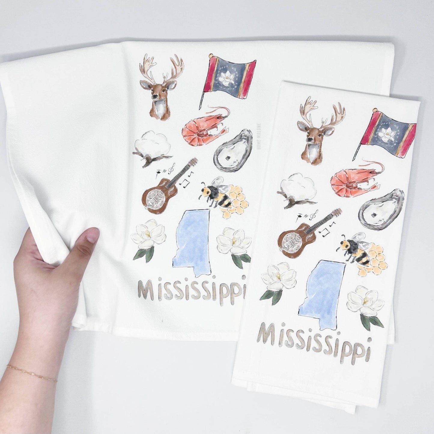 Mississippi Icons Tea Towel