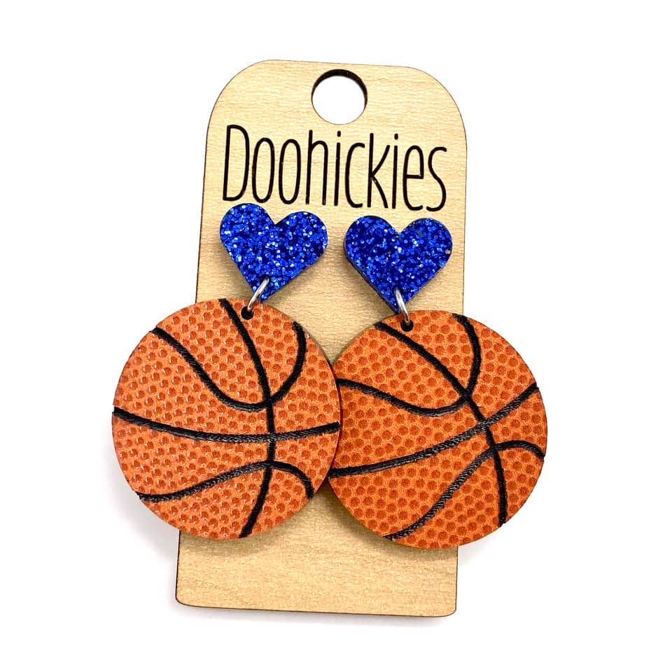 I Heart Basketball Earrings
