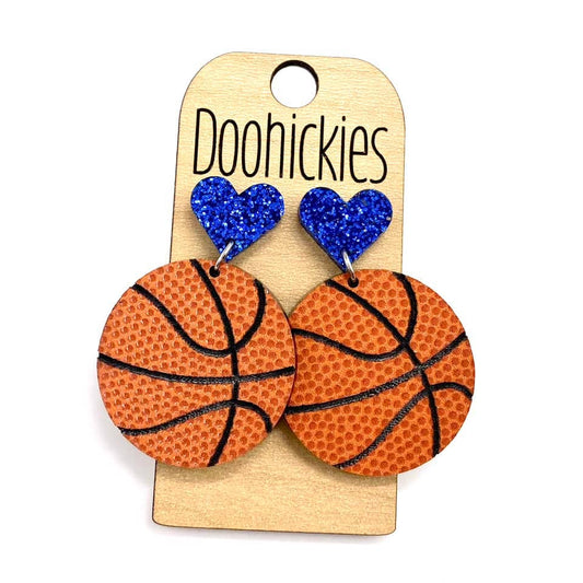 I Heart Basketball Earrings