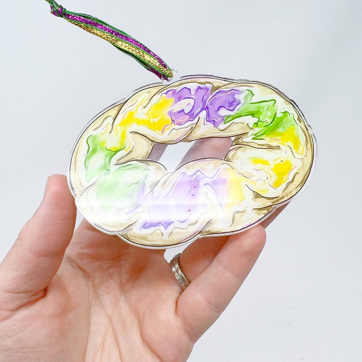 King Cake Mardi Gras Ornament