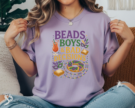 Beads, Boys & Bad Decisions tee