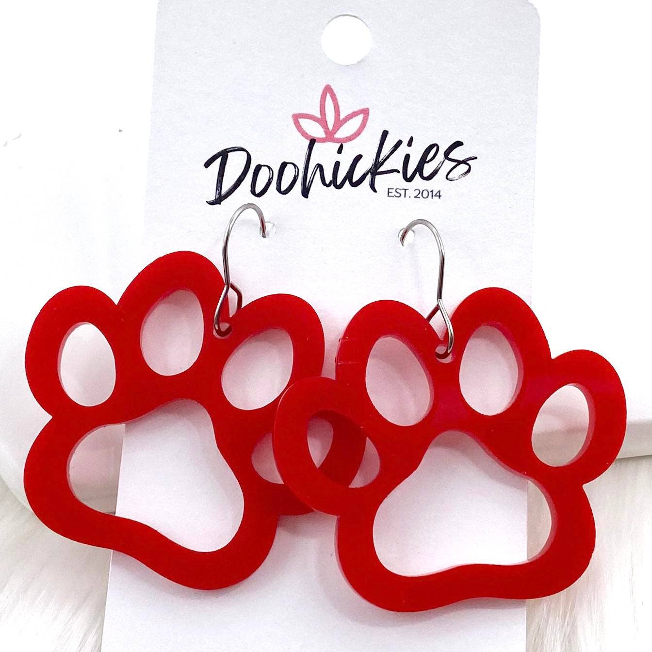 Blue Paw cutout earrings