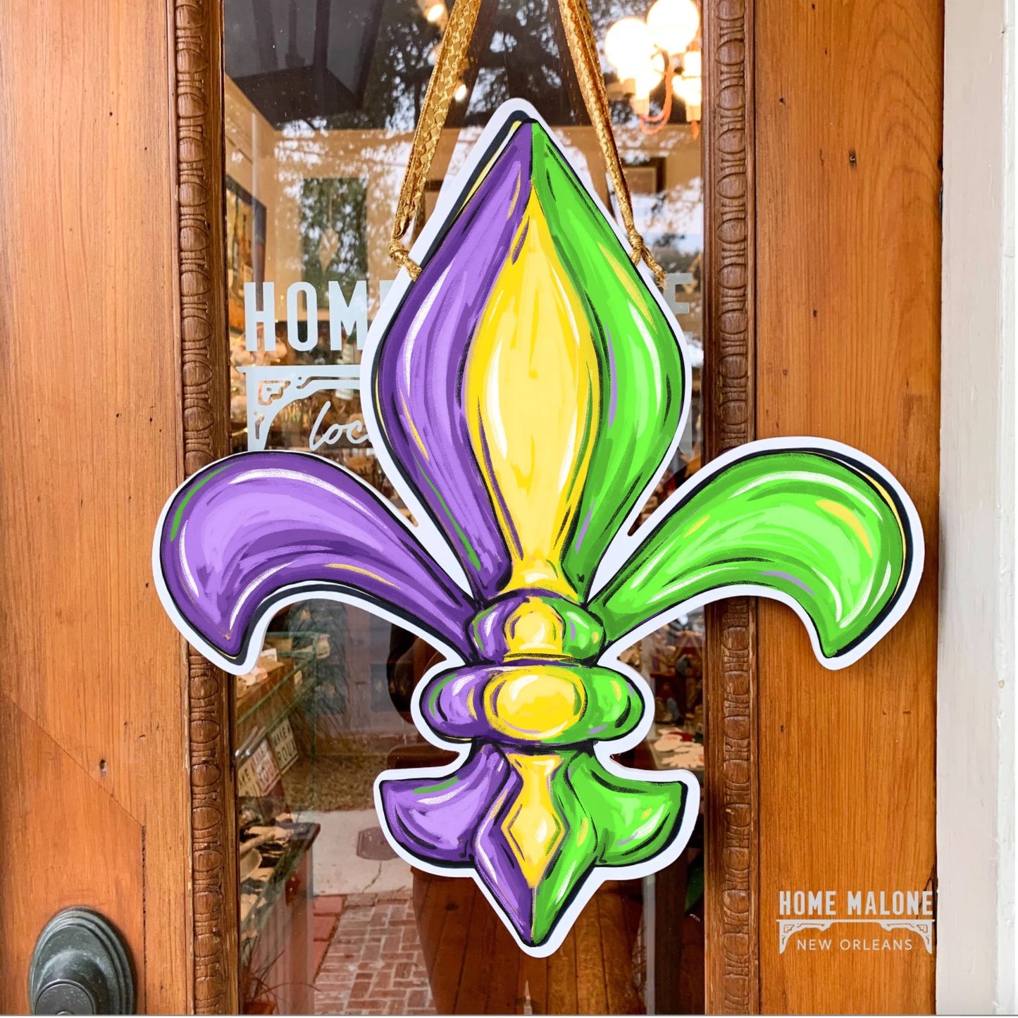 Mardi Gras Fleur De Lis Door Hanger
