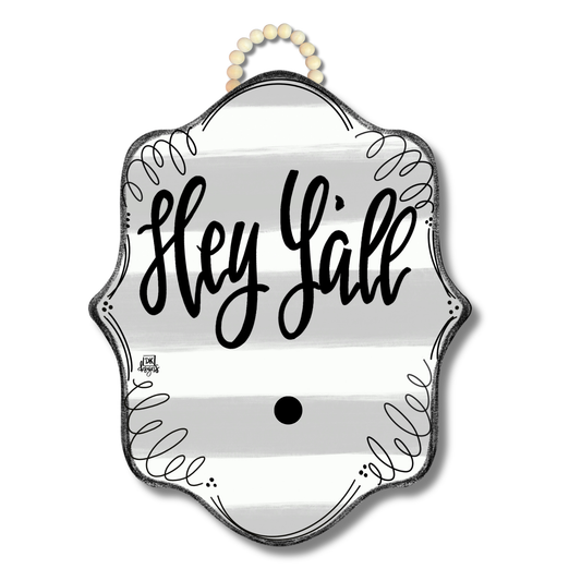 Stripe Bloom "Hey Y'all" Hanger + Mini