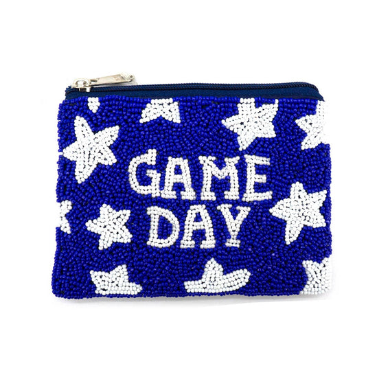 Game Day Beaded Zipper Coin Bag