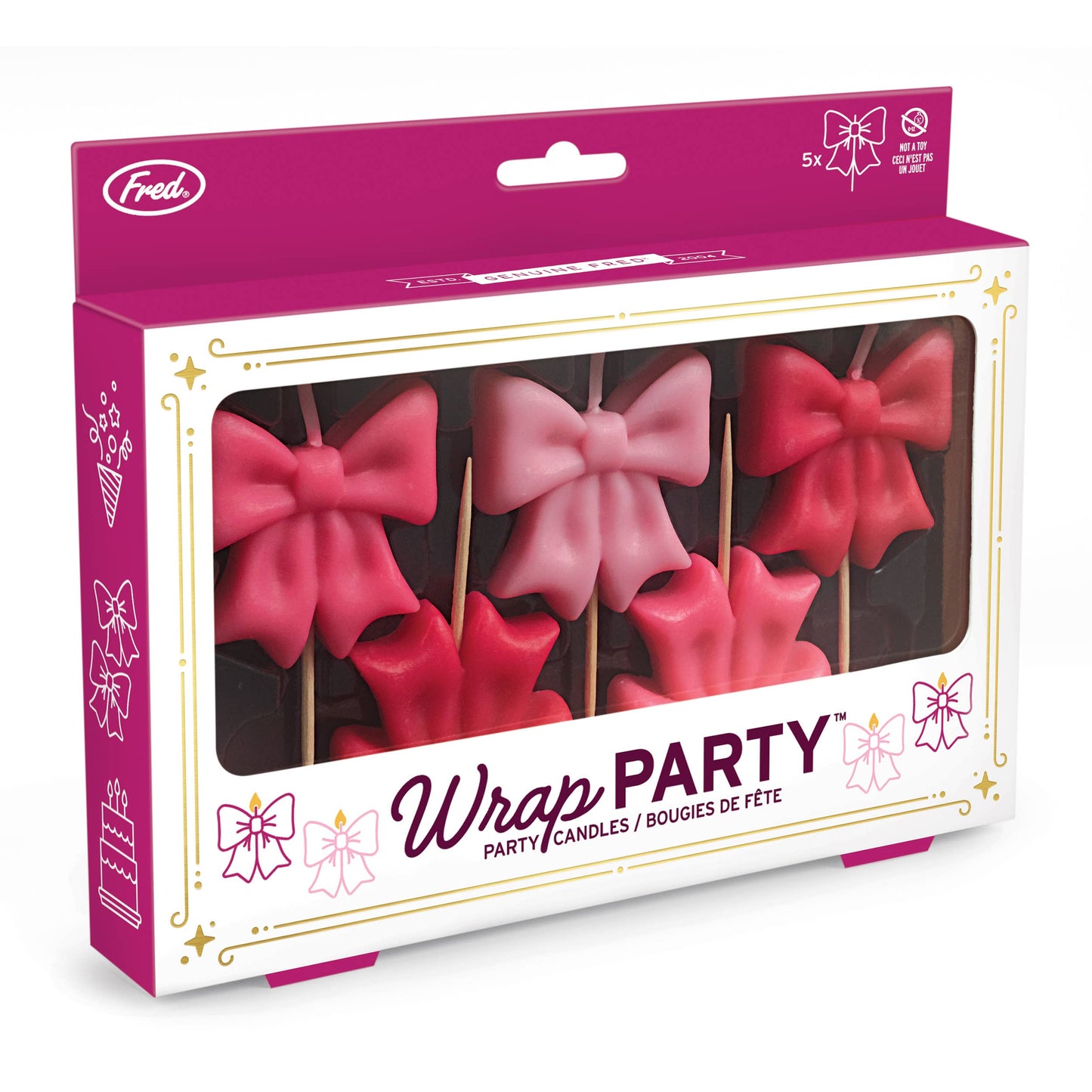 WRAP PARTY Bow Candles, Set of 5