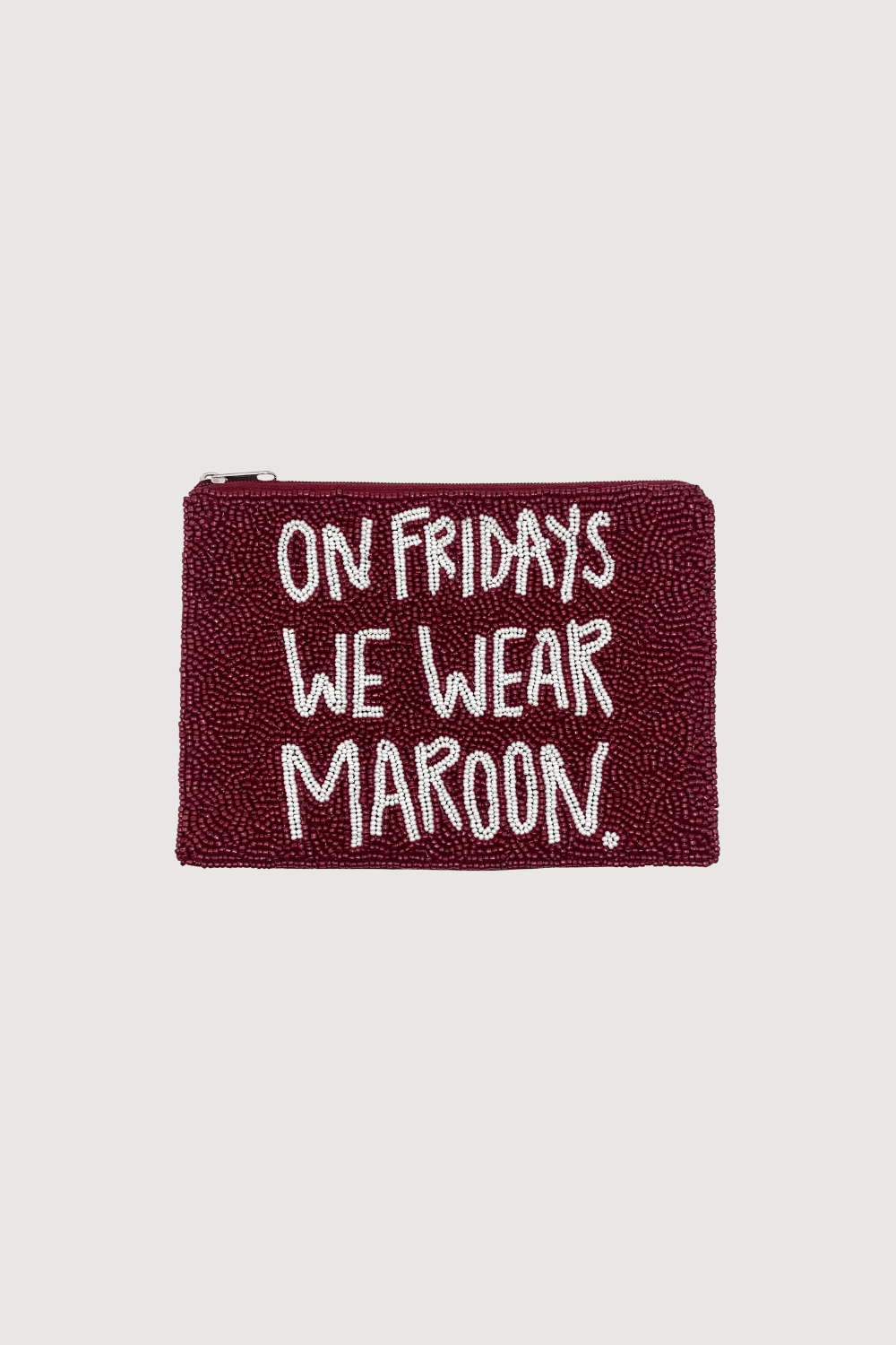 MSU We Wear Maroon Beaded Coin Pouch