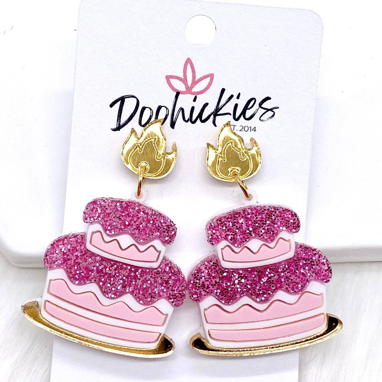 Pink Cake Birthday Earrings