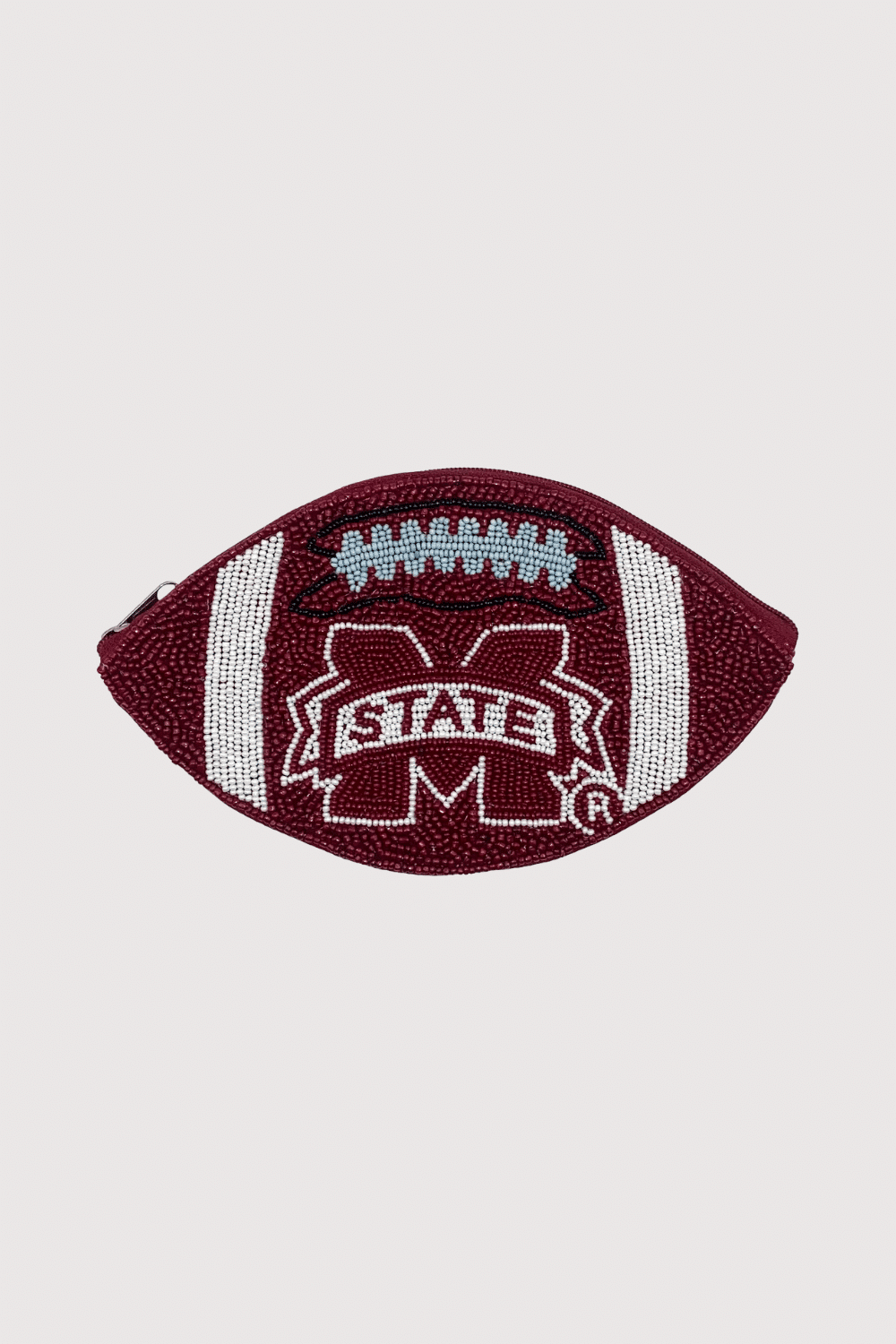 MSU Beaded Football Coin Pouch