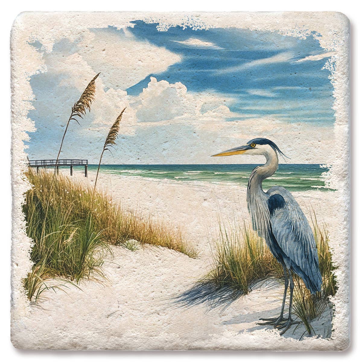 Heron On Beach Coaster